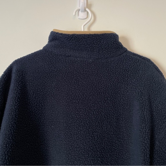 THE NORTH FACE Cragmont Sherpa Fleece Jacket XL Blue Tan Trim Snap Teddy Coat - Picture 7 of 13
